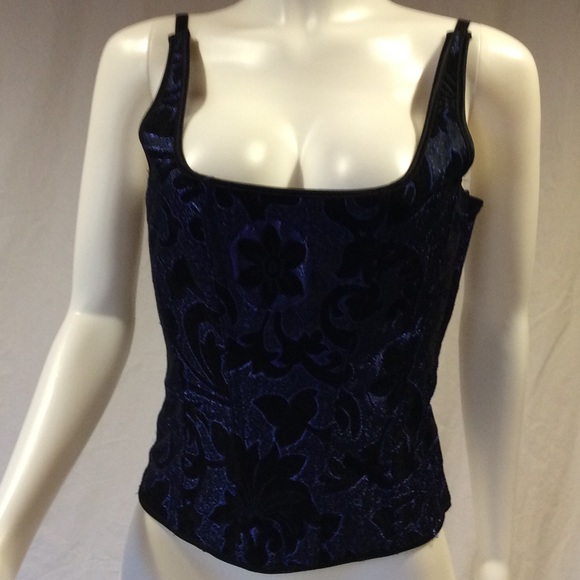 PLUS SIZE Frederick’s Hollywood Corset Black Blue - Picture 7 of 7